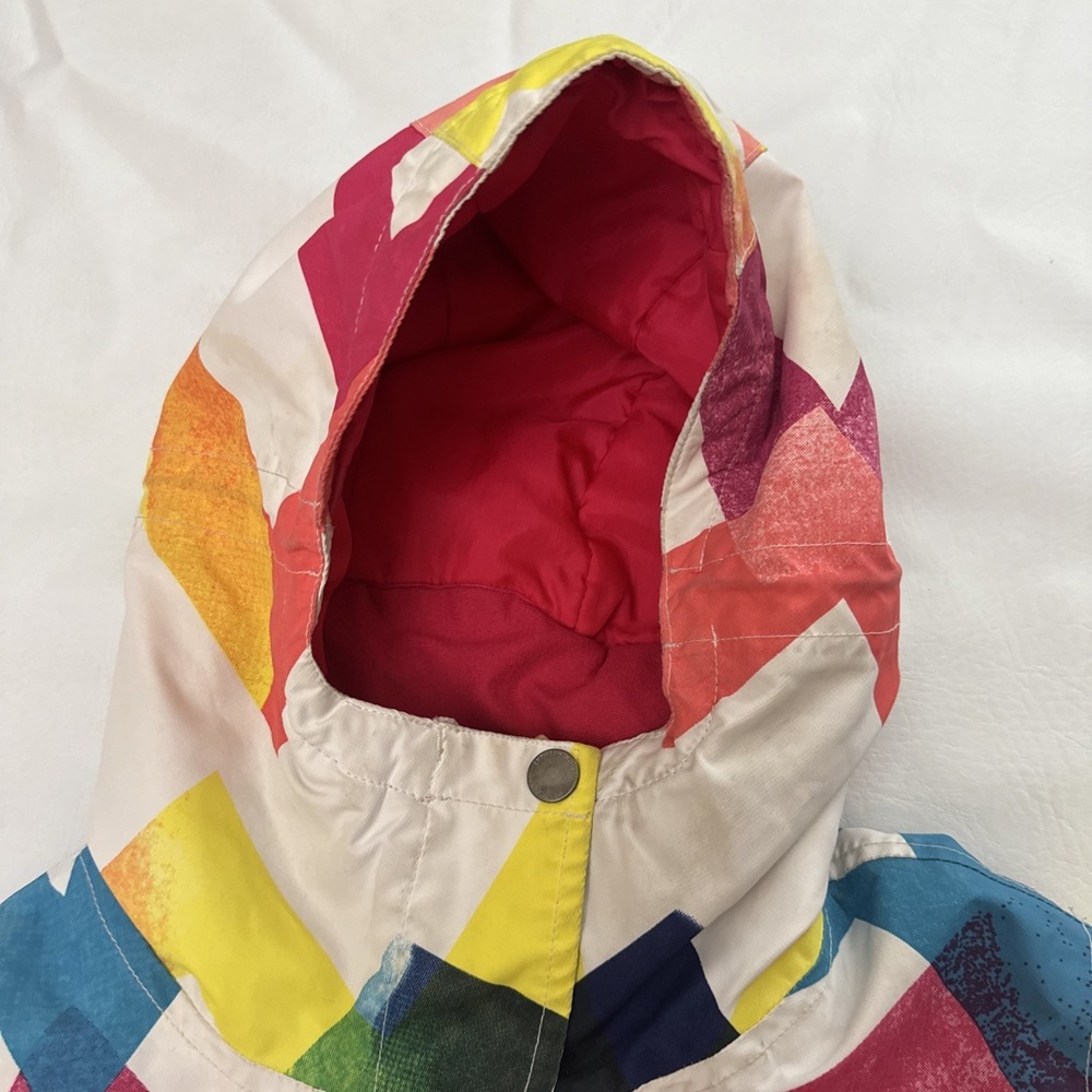 EMPYRE Zip Up Multicolor Rainbow Hooded Snowboard Jacket Women's M Chevron - Picture 3 of 6
